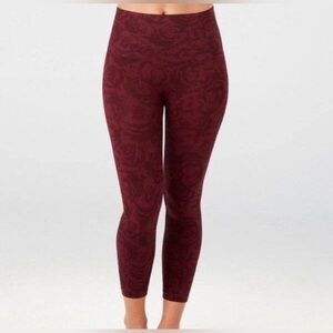 SPANX Maroon Rose Patterned Leggings